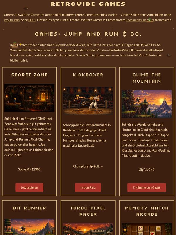 RetroVibe Games Screenshot